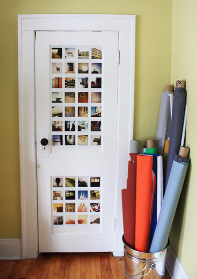 polaroid door in my home office polaroid door in my home office