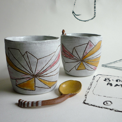 etsy : carneval eclay : pink sun burst small tumbler & spoons etsy : carneval eclay : pink sun burst small tumbler & spoons