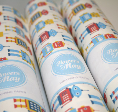 etsy : flowers in may : robot wrapping paper etsy : flowers in may : robot wrapping paper