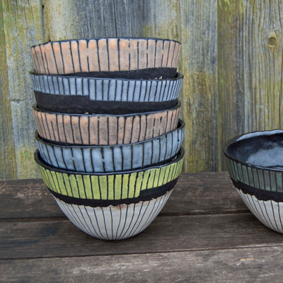 etsy : keramikka : sage green black and white pincy stripey cereal, soup, or salad bowl etsy : keramikka : sage green black and white pincy stripey cereal, soup, or salad bowl