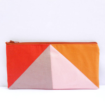 etsy : pamplemouss : neon zipper pouch 4"X8" geometry pencil case in paprika camel peach and apricot etsy : pamplemouss : neon zipper pouch 4"X8" geometry pencil case in paprika camel peach and apricot