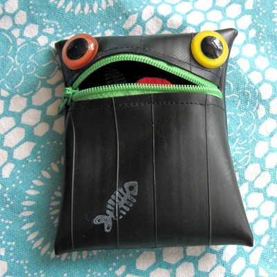 etsy : trigo : scrappy the recycled tire monster coin purse