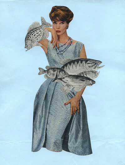 etsy : vivienne strauss : freshwater bouquet. original collage by vivienne strauss.